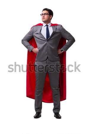 Stock photo: Man in red cover isolated on white