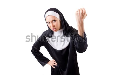 Nun isolated on the white background Stock photo © Elnur