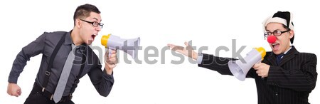 Büro Konflikt Mann Frau isoliert weiß Stock foto © Elnur