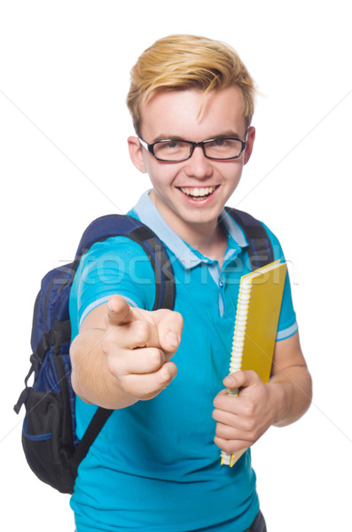 Student pressing virtual button isolated on white Stock photo © Elnur