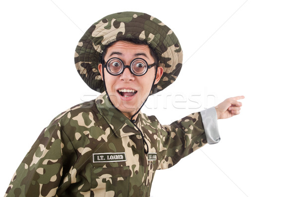 Funny soldier in military concept Stock photo © Elnur