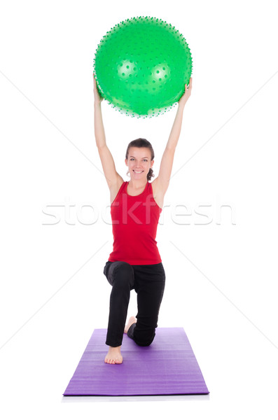 Young woman exercising with swiss ball Stock photo © Elnur