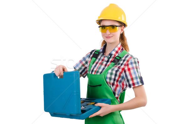 Woman with toolkit isolated on white Stock photo © Elnur