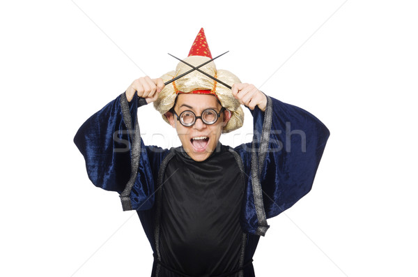 Funny wise wizard isolated on the white Stock photo © Elnur