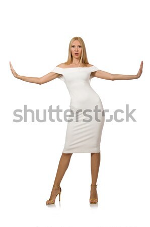 Blond Haar Frau eleganten Kleid isoliert Stock foto © Elnur