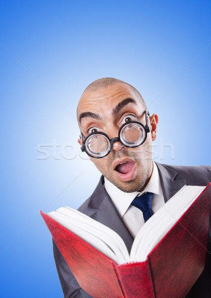Nerd grappig zakenman helling business boek Stockfoto © Elnur
