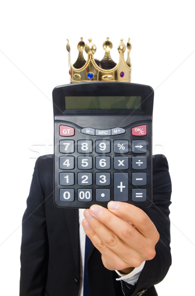 Funny man with calculator and abacus Stock photo © Elnur