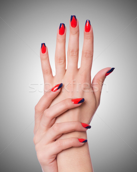 Nail art concept with hands on white Stock photo © Elnur