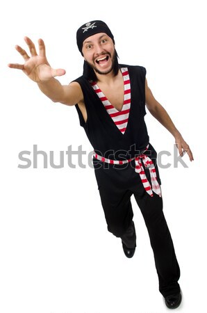 [[stock_photo]]: Homme · pirate · isolé · homme · blanc · blanche · fête