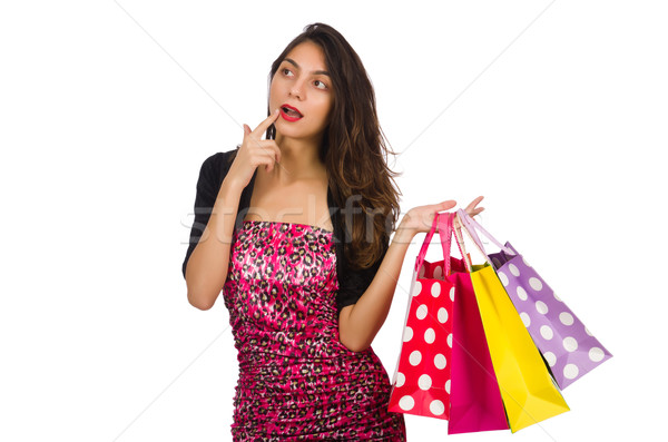 Woman with shopping bags isolated on white Stock photo © Elnur