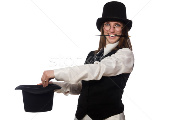 Woman magician isolated on the white Stock photo © Elnur