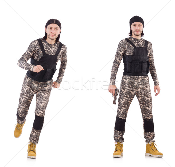 The soldier isolated on the white background Stock photo © Elnur