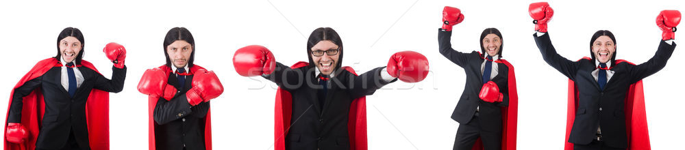 The young businessman boxer isolated on white Stock photo © Elnur