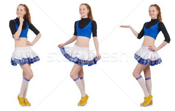 Cheerleader isolé blanche école heureux sport [[stock_photo]] © Elnur