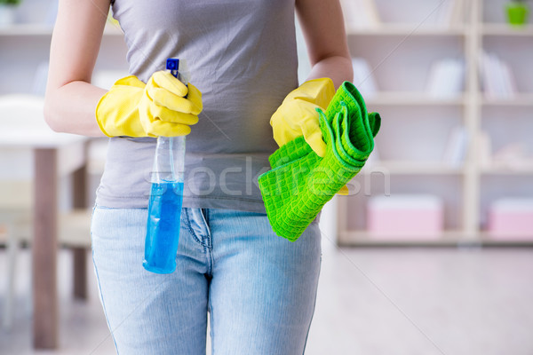 Woman doing cleaning at home Stock photo © Elnur