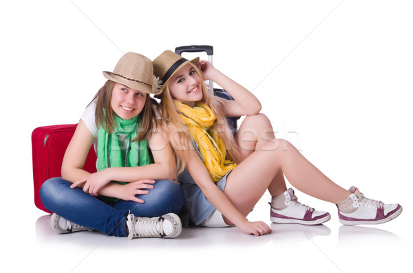 Stock photo: Pair of young students travelling