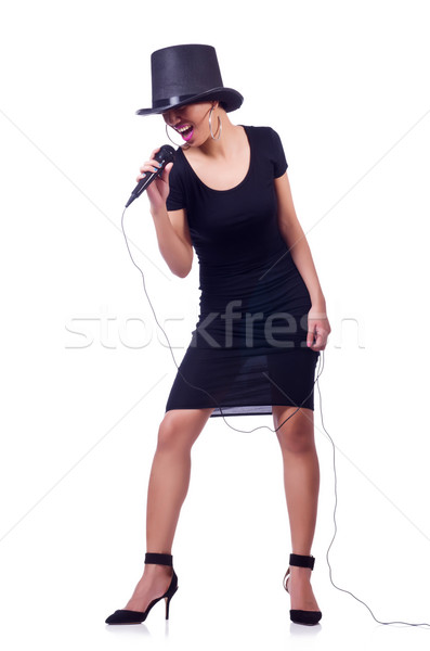 Afro American Female Singer Isolated On White Stock Photo C Elnur