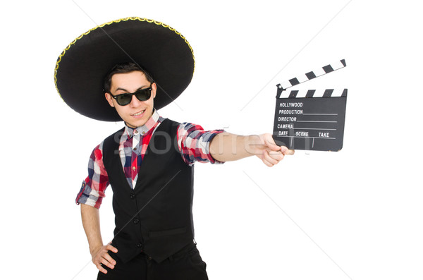 Funny mexican Sombrero Mann Film Video Stock foto © Elnur