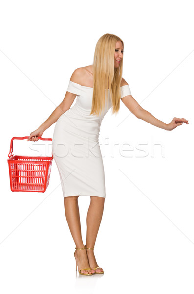 Woman in shopping concept isolated on white Stock photo © Elnur