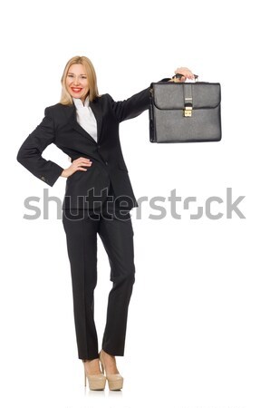 Pretty employee with handgun isolated on white Stock photo © Elnur