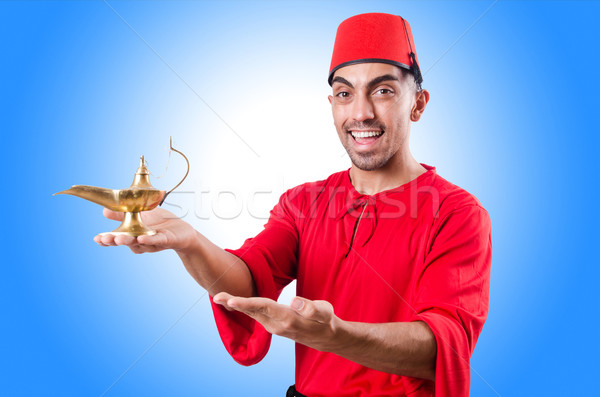 Turkish man with lamp on white Stock photo © Elnur