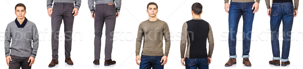 年輕人 時尚 孤立 白 男子 身體 商業照片 © Elnur