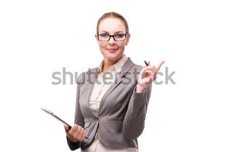 Stock photo: Businesswoman holding hands isolated on white