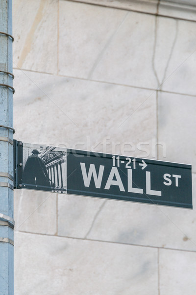 Teken Wall Street business geld stad stedelijke Stockfoto © Elnur
