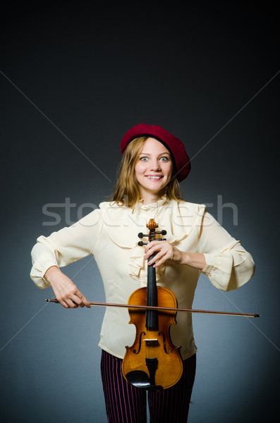 Foto stock: Mulher · violino · jogador · musical · concerto · soar
