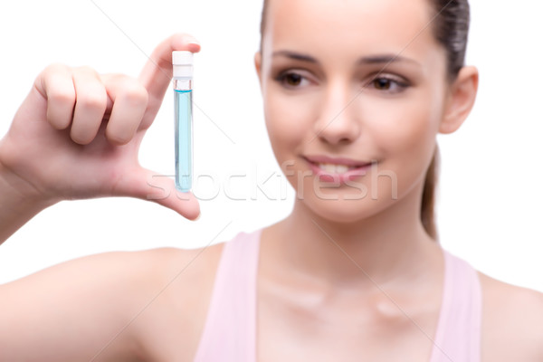 Woman in plastic surgery concept isolated on white Stock photo © Elnur
