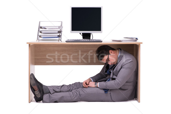 Businessman hiding in the ofice Stock photo © Elnur
