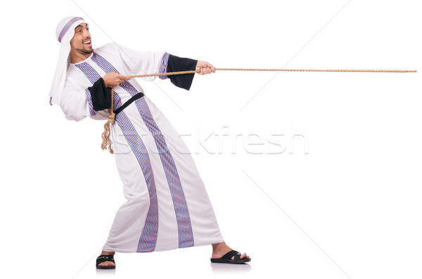 Arab man in tug of war concept Stock photo © Elnur