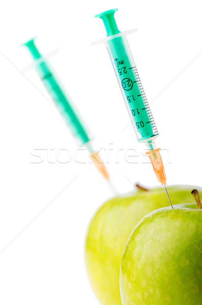 Experiment appel handen natuur vruchten gezondheid Stockfoto © Elnur