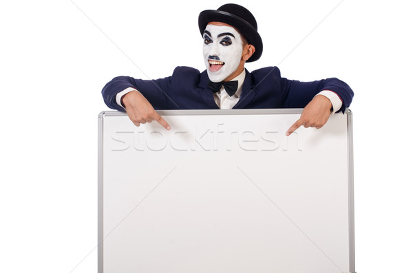 Funny man with blank board Stock photo © Elnur