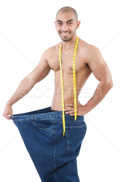 Homme régime jeans heureux santé [[stock_photo]] © Elnur