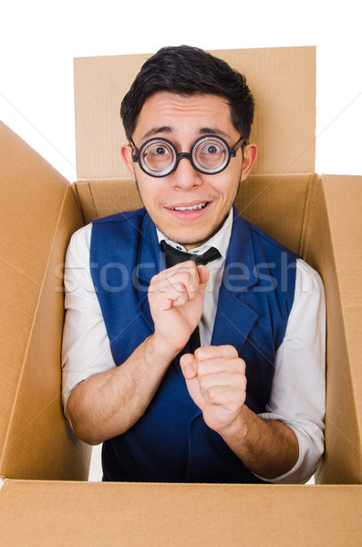 Man in thinking outside the box concept Stock photo © Elnur