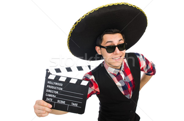 Stockfoto: Grappig · Mexicaanse · sombrero · man · film · video