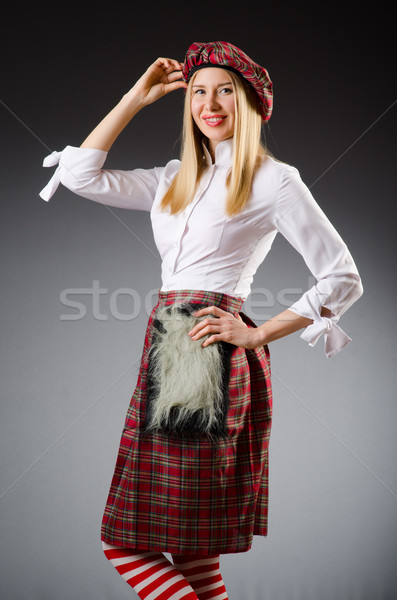 Stock photo: Woman in traditional scottish clothing