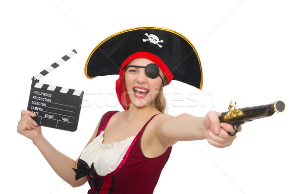 Donna pirata isolato bianco mano moda Foto d'archivio © Elnur