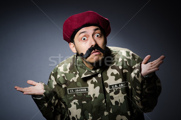 Funny soldier in military concept Stock photo © Elnur