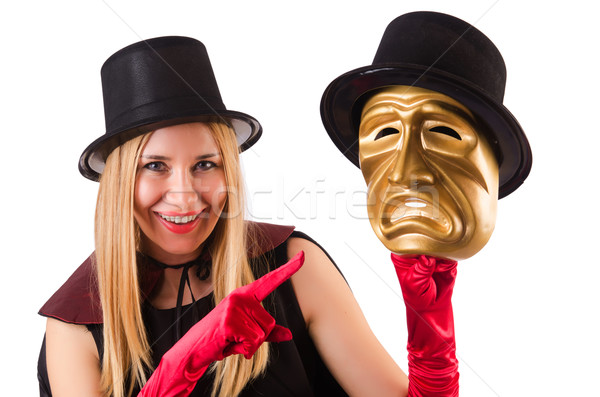 Woman with theater masks isolated on white Stock photo © Elnur