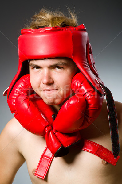 Komik boksör karanlık el arka plan kutu Stok fotoğraf © Elnur