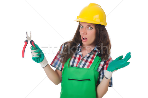 Industrielle travailleur isolé blanche affaires femme [[stock_photo]] © Elnur