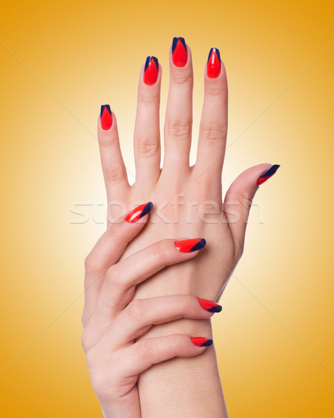 Nail art concept with hands on white Stock photo © Elnur