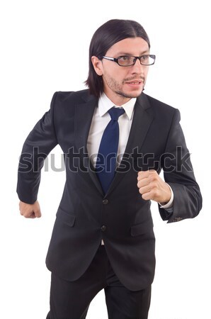 Businessman rushing isolated on the white background Stock photo © Elnur