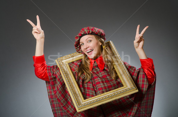 Woman in scottish clothing in art concept Stock photo © Elnur