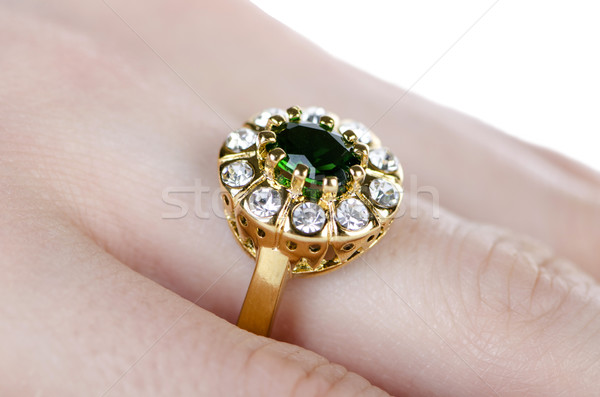 Jewellery ring worn on the finger Stock photo © Elnur