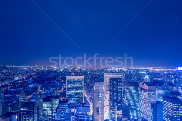 Gece görmek yeni Manhattan gün batımı iş Stok fotoğraf © Elnur