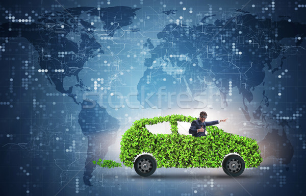 Işadamı küresel isınma araba dünya teknoloji yeşil Stok fotoğraf © Elnur