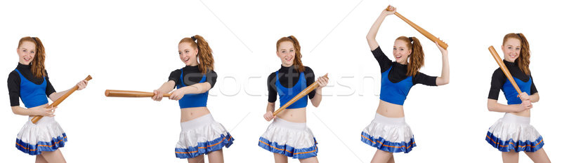 Cheerleader isolated on the white background Stock photo © Elnur